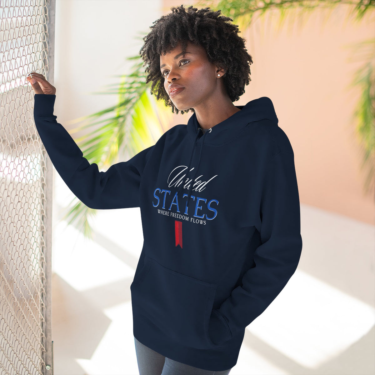 United States Hoodie - Where Freedom Flows Patriotic Hoodie