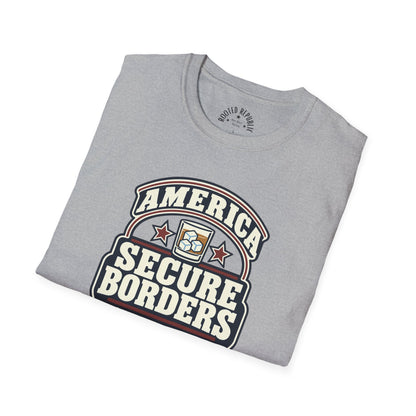 America Secure Borders Shirt - Extra I.C.E. Whiskey Glass Patriotic Tee