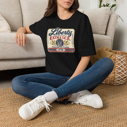 Liberty Shirt - Best Served with Extra I.C.E. Retro Label Patriotic Tee