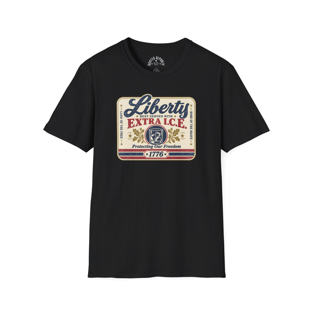 Liberty Shirt - Best Served with Extra I.C.E. Retro Label Patriotic Tee