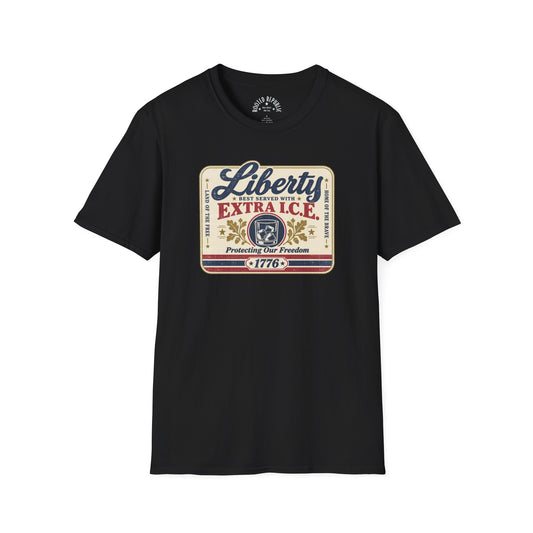 Liberty Shirt - Best Served with Extra I.C.E. Retro Label Patriotic Tee
