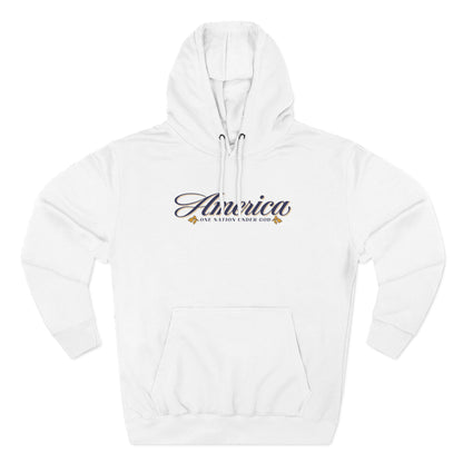 America One Nation Under God Hoodie - Script Patriotic Hoodie
