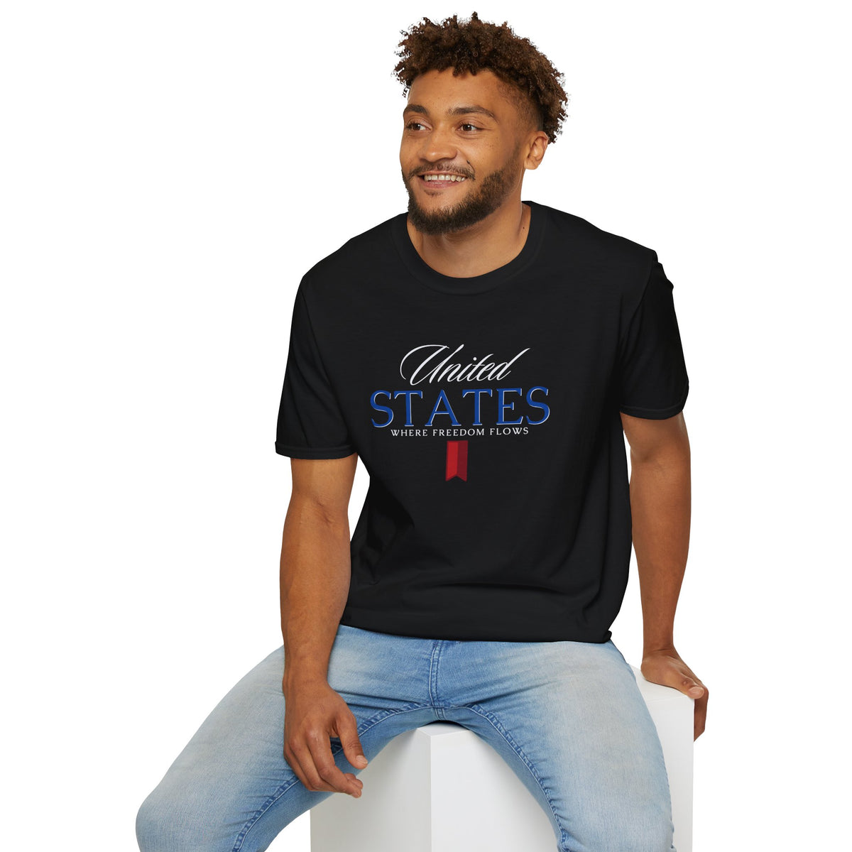 United States - Where Freedom Flows Patriotic Tee