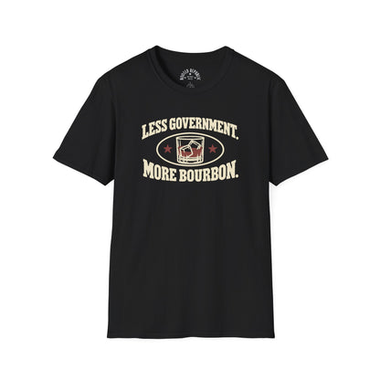Less Government More Bourbon Shirt - Funny Whiskey Glass Patriotic Tee