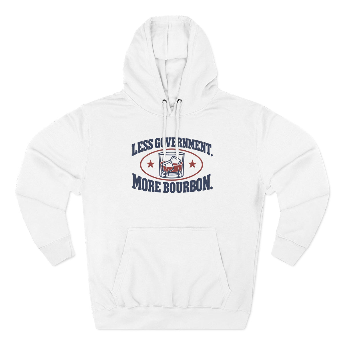 Less Government More Bourbon Hoodie - Funny Whiskey Glass Patriotic Hoodie
