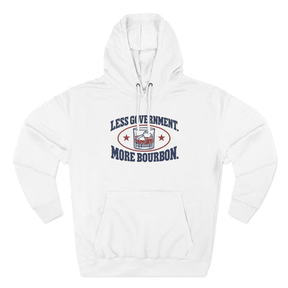 Less Government More Bourbon Hoodie - Funny Whiskey Glass Patriotic Hoodie