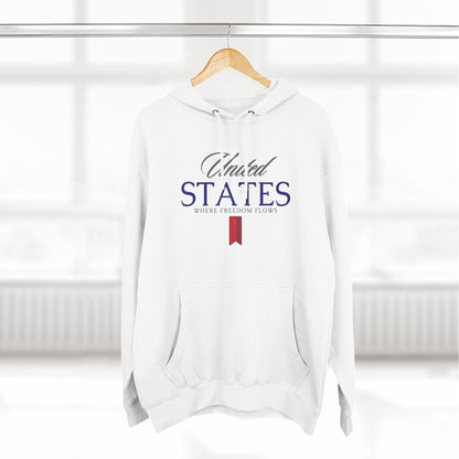 United States Hoodie - Where Freedom Flows Patriotic Hoodie