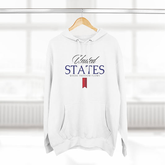 United States Hoodie - Where Freedom Flows Patriotic Hoodie