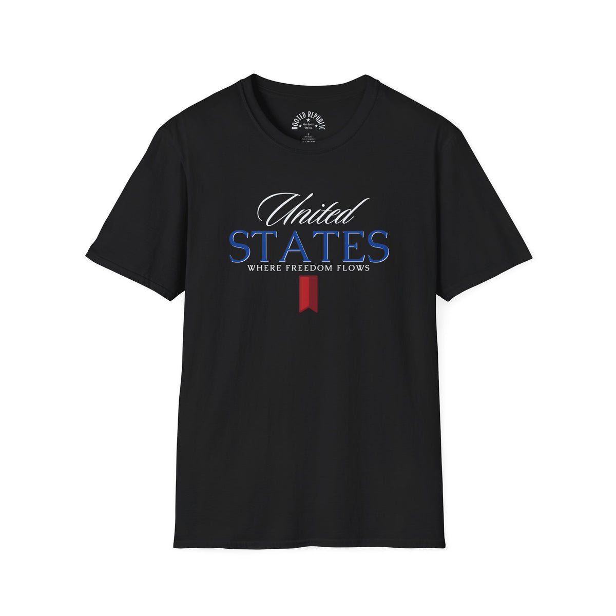 United States - Where Freedom Flows Patriotic Tee
