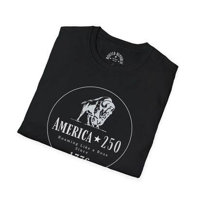 America 250 Bison Shirt - Roaming Like a Boss Since 1776 Patriotic Tee