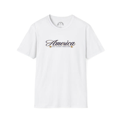 America One Nation Under God Shirt - Script Patriotic Tee