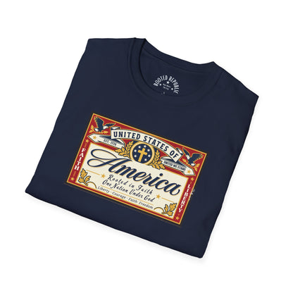 USA Retro Label - Faith & Liberty Eagle Tee