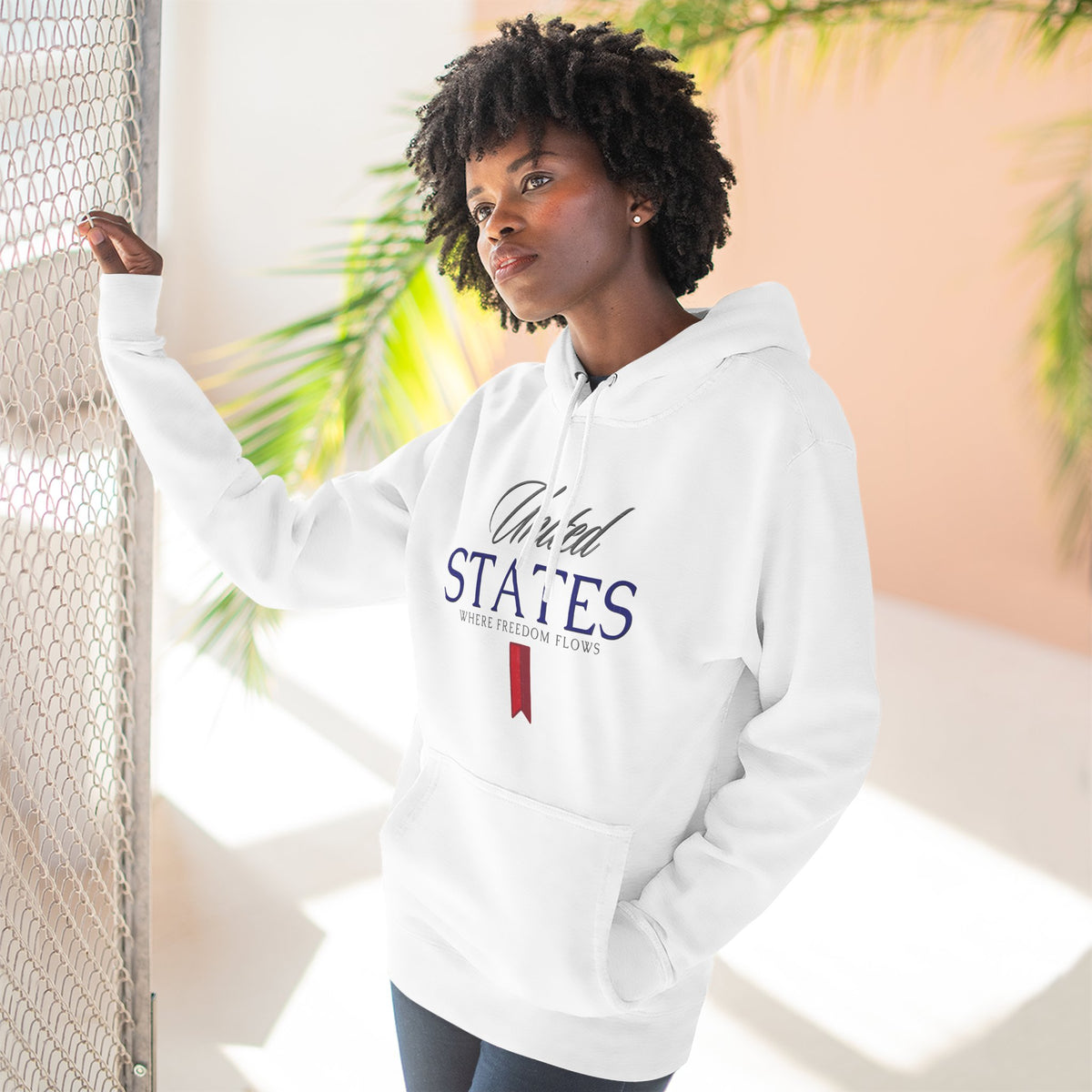 United States Hoodie - Where Freedom Flows Patriotic Hoodie