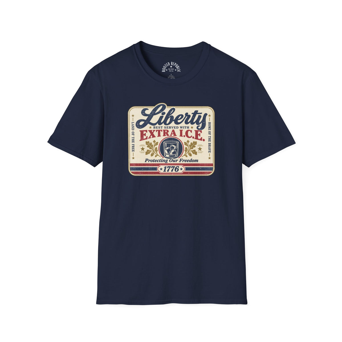 Liberty Shirt - Best Served with Extra I.C.E. Retro Label Patriotic Tee