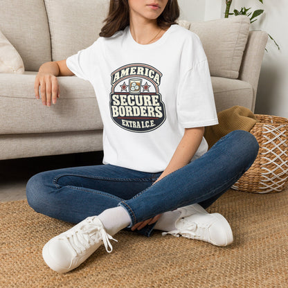 America Secure Borders Shirt - Extra I.C.E. Whiskey Glass Patriotic Tee