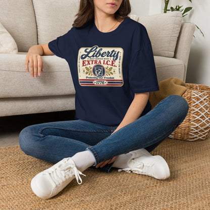 Liberty Shirt - Best Served with Extra I.C.E. Retro Label Patriotic Tee