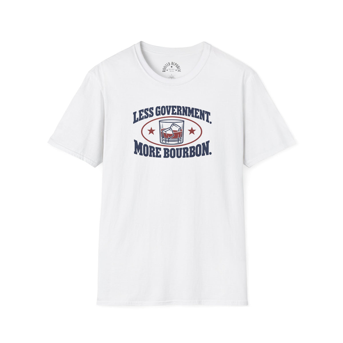 Less Government More Bourbon Shirt - Funny Whiskey Glass Patriotic Tee