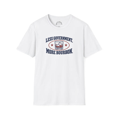 Less Government More Bourbon Shirt - Funny Whiskey Glass Patriotic Tee