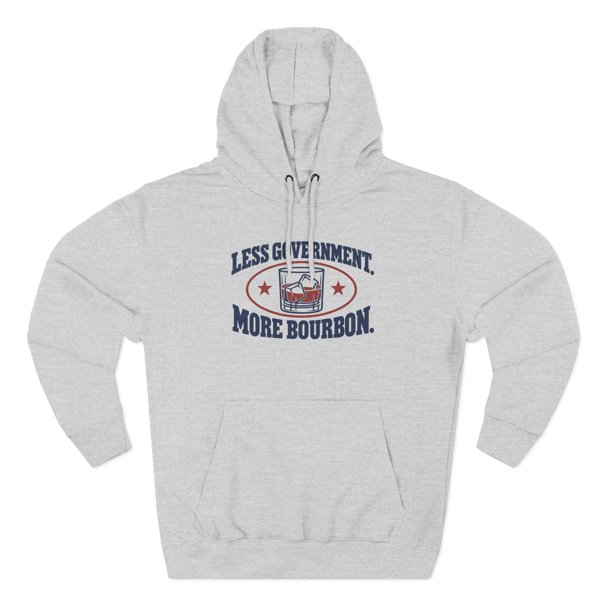 Less Government More Bourbon Hoodie - Funny Whiskey Glass Patriotic Hoodie
