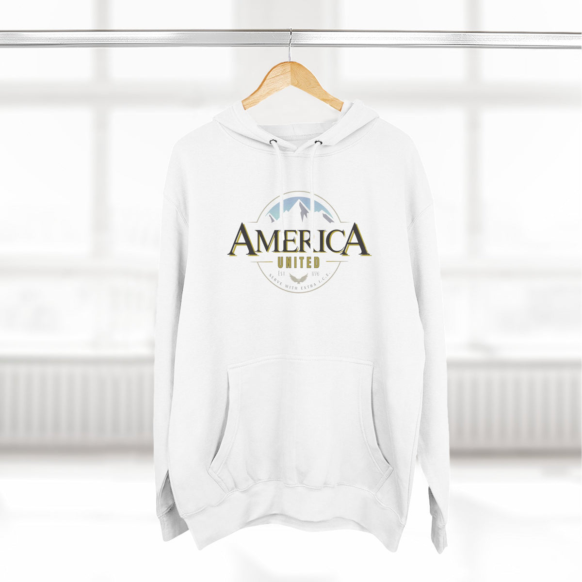 America United Hoodie - Est. 1776 Mountain & Eagle Patriotic Hoodie