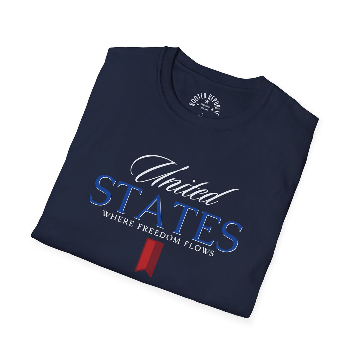 United States - Where Freedom Flows Patriotic Tee