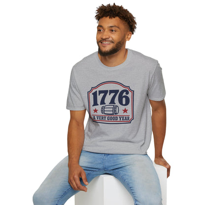 1776 A Very Good Year - Funny Patriotic Barrel & Stars Tee