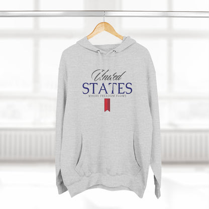 United States Hoodie - Where Freedom Flows Patriotic Hoodie
