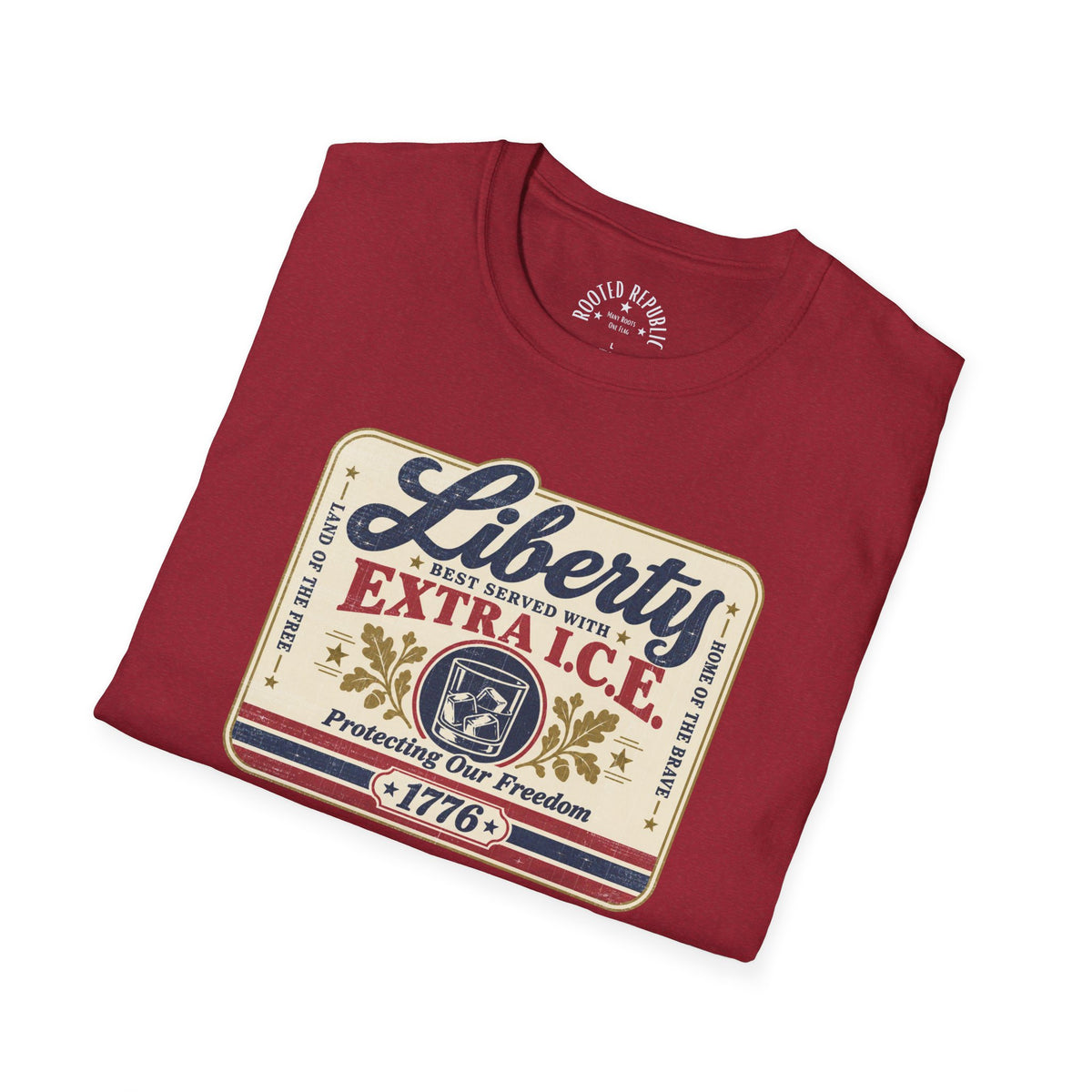 Liberty Shirt - Best Served with Extra I.C.E. Retro Label Patriotic Tee