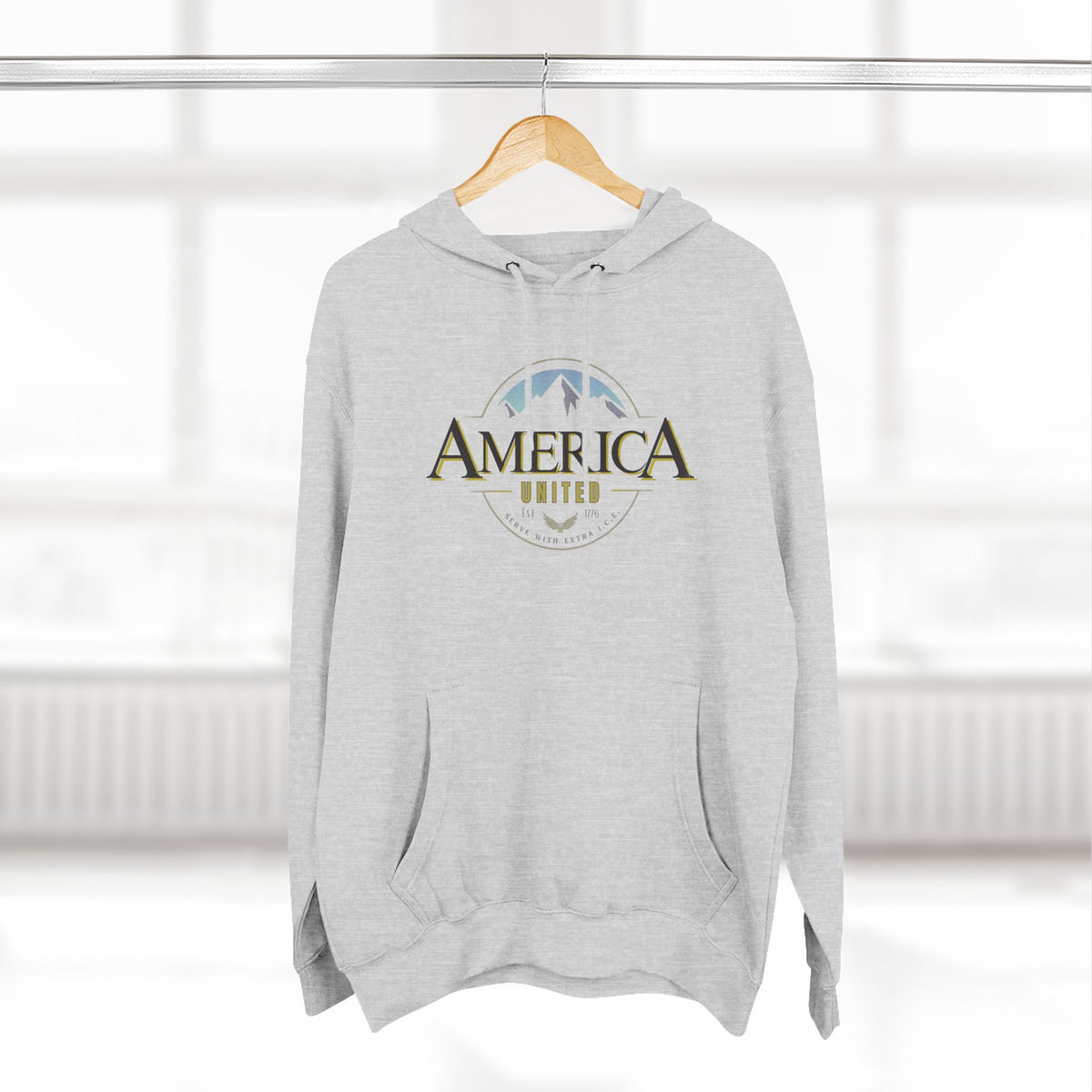 America United Hoodie - Est. 1776 Mountain & Eagle Patriotic Hoodie