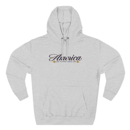 America One Nation Under God Hoodie - Script Patriotic Hoodie