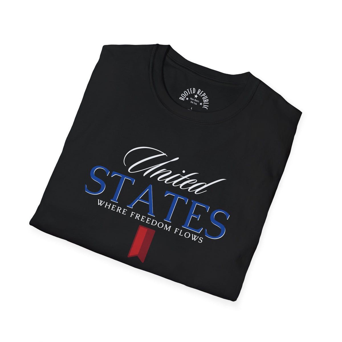 United States - Where Freedom Flows Patriotic Tee