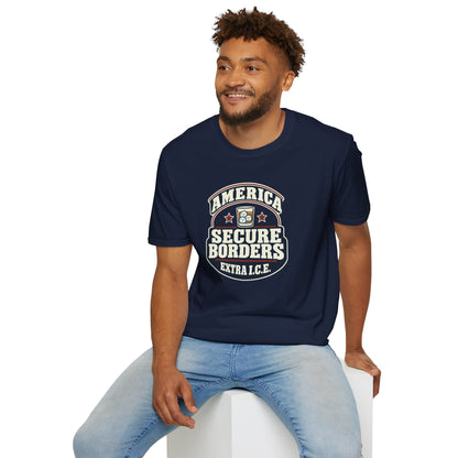 America Secure Borders Shirt - Extra I.C.E. Whiskey Glass Patriotic Tee