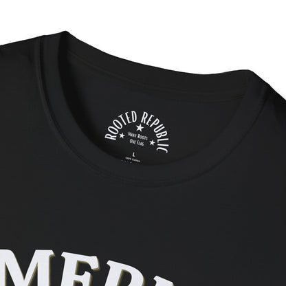 America Many Roots Shirt - United Under One Flag Ship & Shield Tee