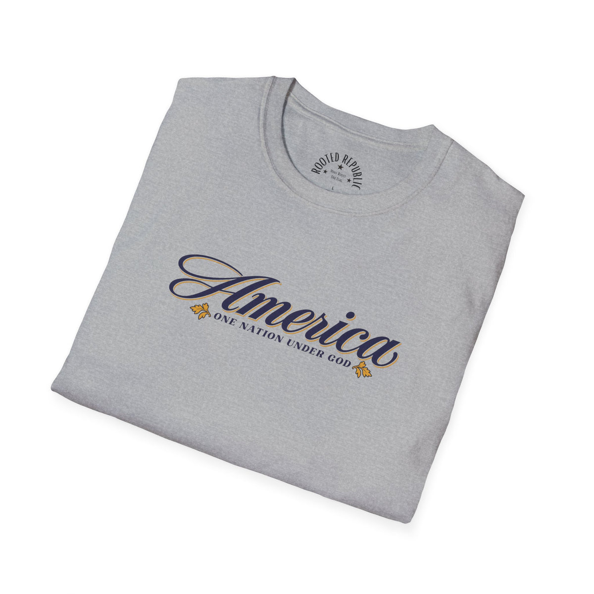 America One Nation Under God Shirt - Script Patriotic Tee