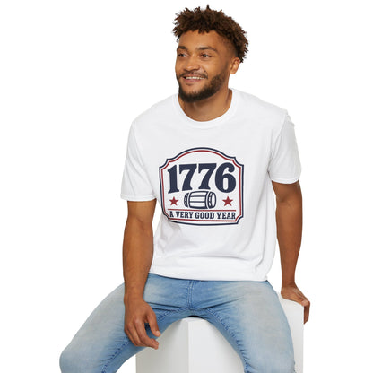 1776 A Very Good Year - Funny Patriotic Barrel & Stars Tee