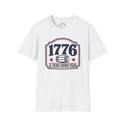 1776 A Very Good Year - Funny Patriotic Barrel & Stars Tee
