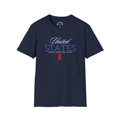 United States - Where Freedom Flows Patriotic Tee