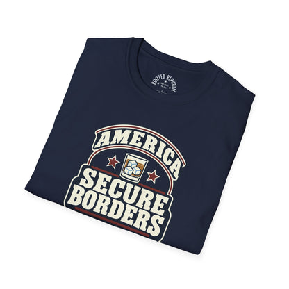 America Secure Borders Shirt - Extra I.C.E. Whiskey Glass Patriotic Tee