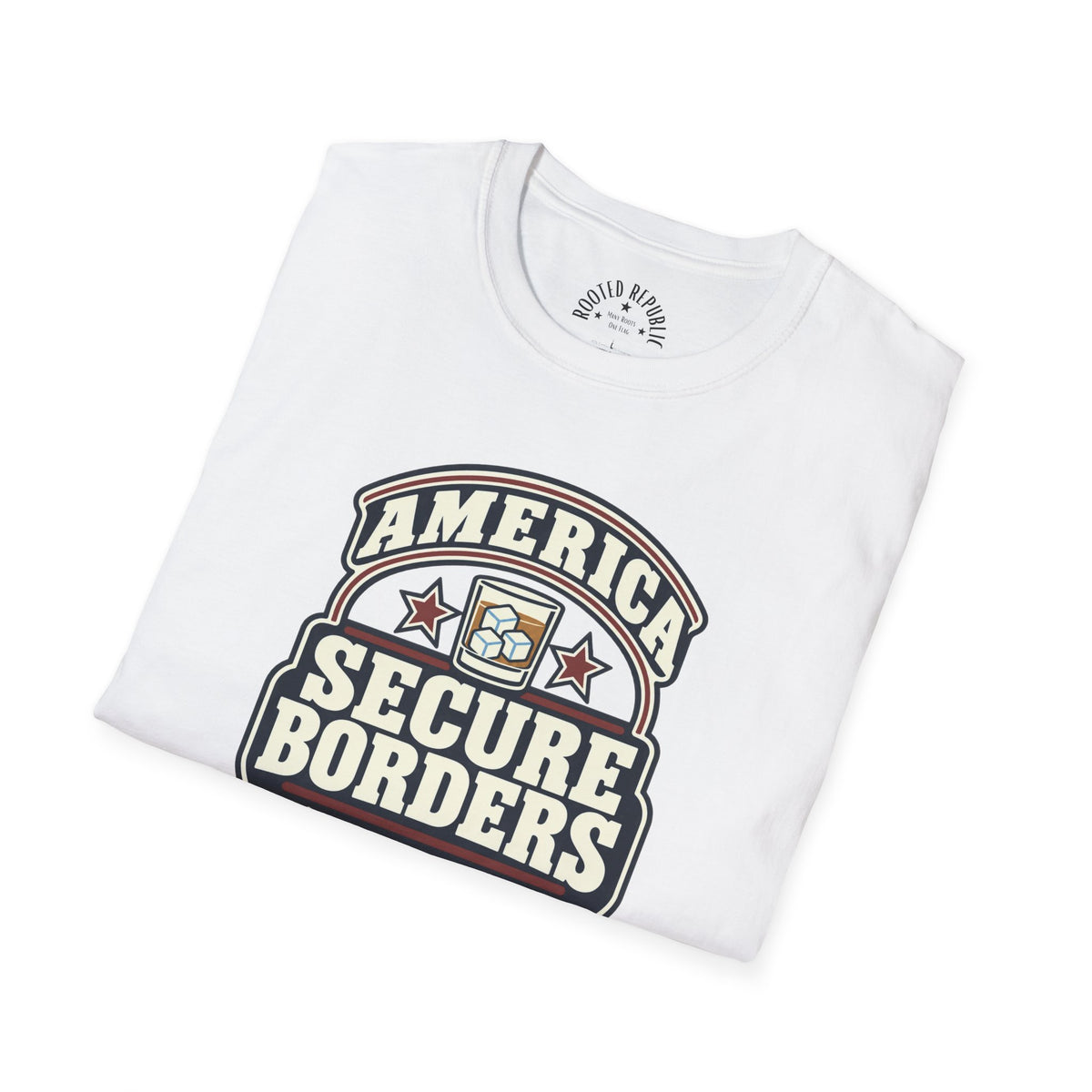America Secure Borders Shirt - Extra I.C.E. Whiskey Glass Patriotic Tee