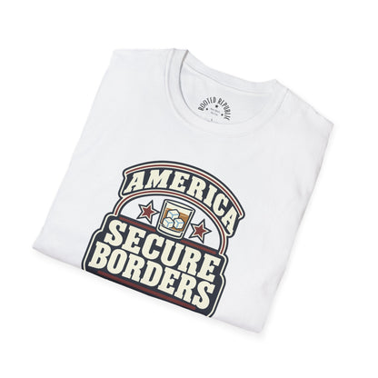 America Secure Borders Shirt - Extra I.C.E. Whiskey Glass Patriotic Tee