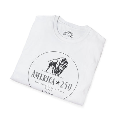 America 250 Bison Shirt - Roaming Like a Boss Since 1776 Patriotic Tee
