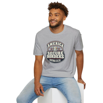 America Secure Borders Shirt - Extra I.C.E. Whiskey Glass Patriotic Tee