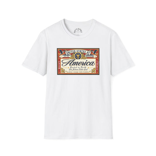 USA Retro Label - Faith & Liberty Eagle Tee