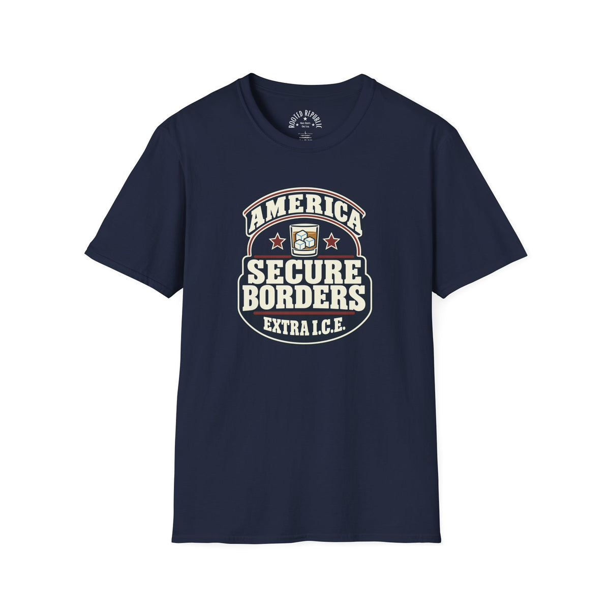 America Secure Borders Shirt - Extra I.C.E. Whiskey Glass Patriotic Tee