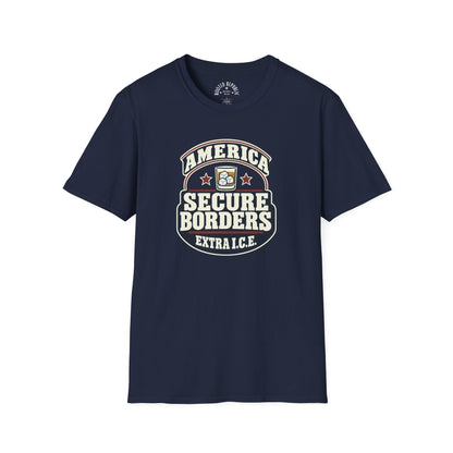America Secure Borders Shirt - Extra I.C.E. Whiskey Glass Patriotic Tee