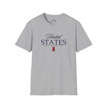 United States - Where Freedom Flows Patriotic Tee