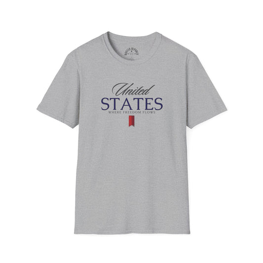 United States - Where Freedom Flows Patriotic Tee