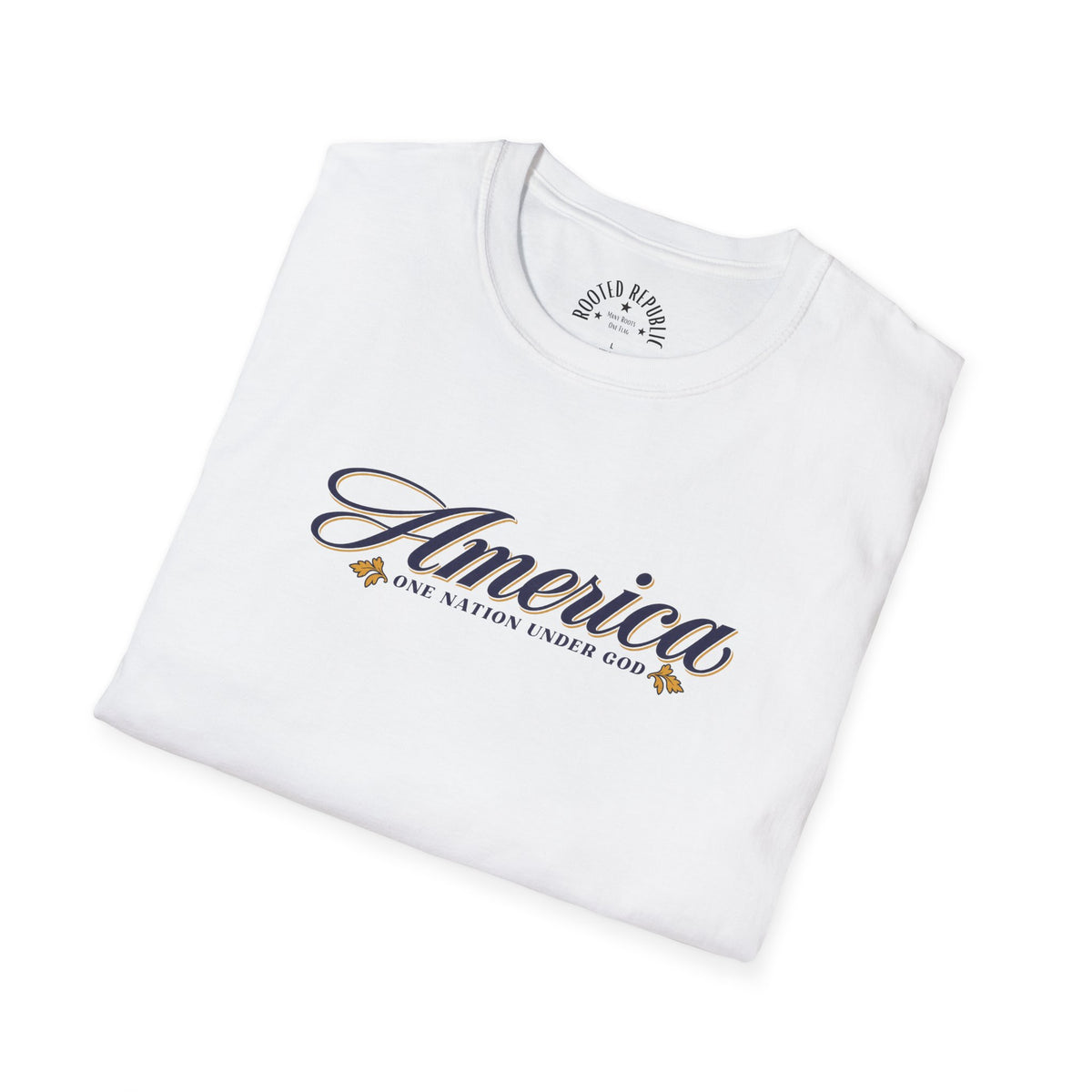 America One Nation Under God Shirt - Script Patriotic Tee