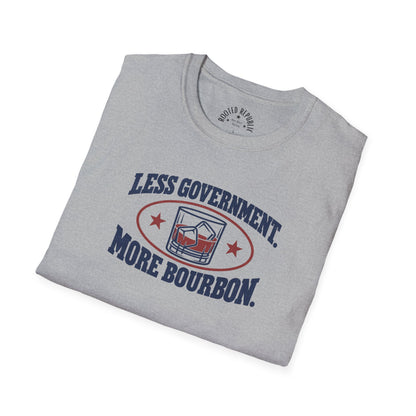 Less Government More Bourbon Shirt - Funny Whiskey Glass Patriotic Tee