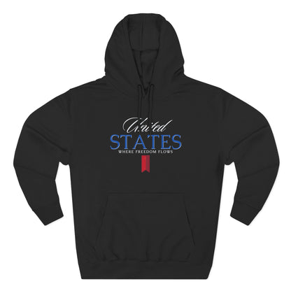 United States Hoodie - Where Freedom Flows Patriotic Hoodie